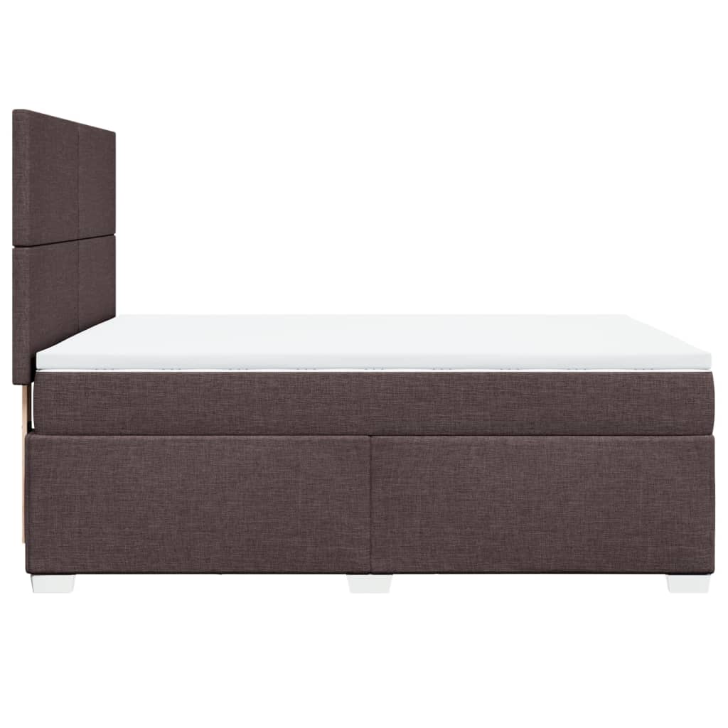 Boxspring met matras stof donkerbruin 140x190 cm
