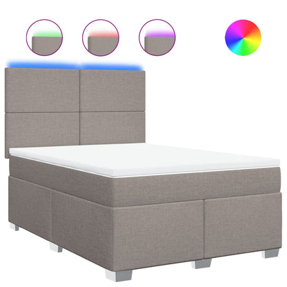 Boxspring met matras stof taupe 140x190 cm