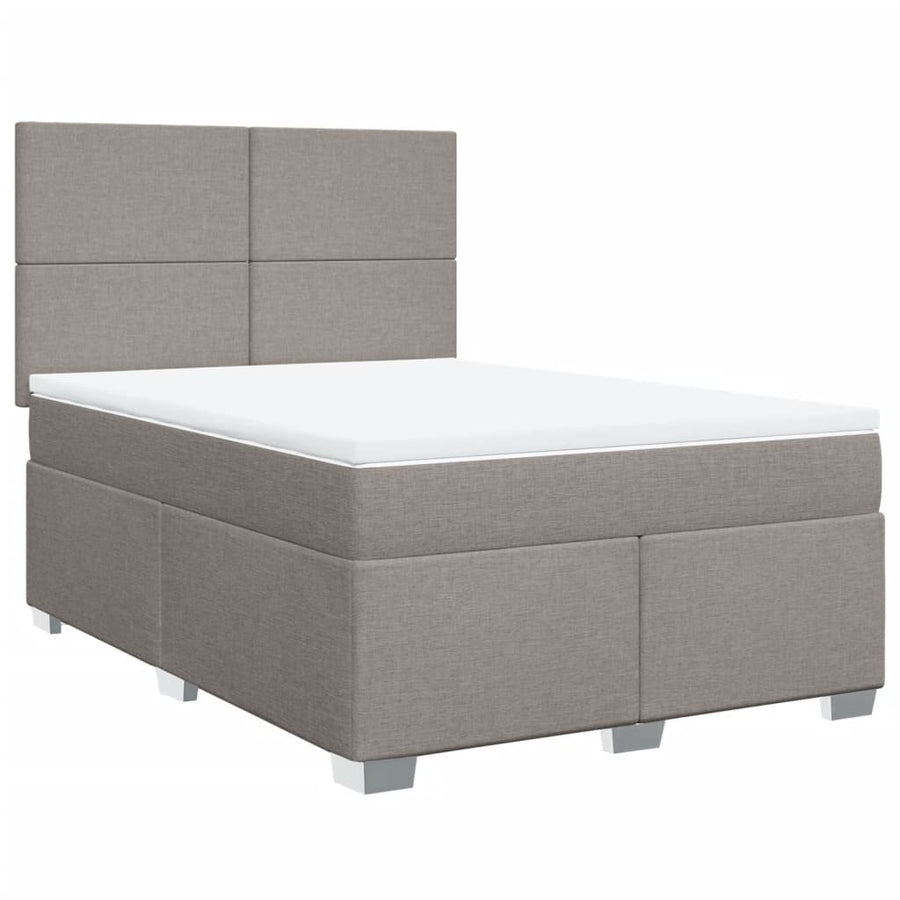 Boxspring met matras stof taupe 140x190 cm