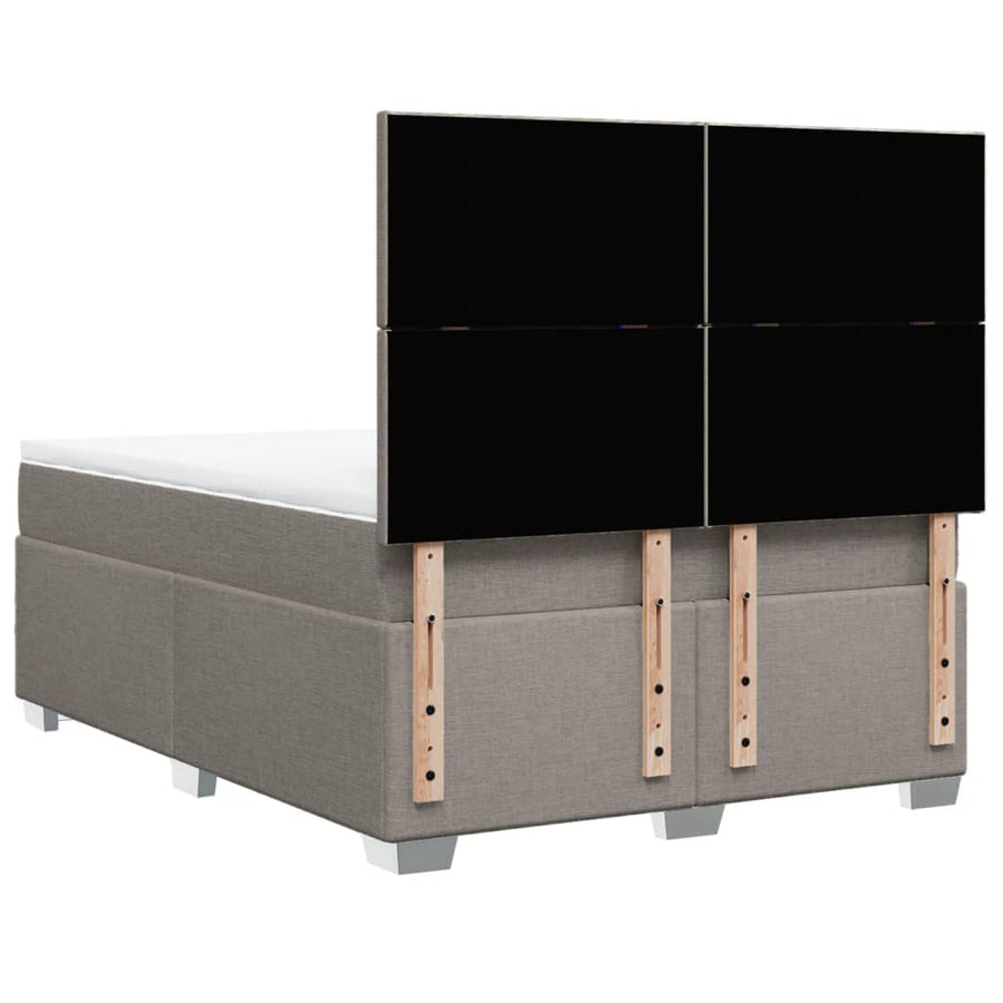 Boxspring met matras stof taupe 140x190 cm