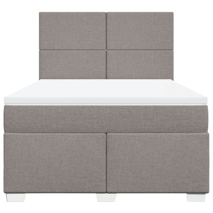 Boxspring met matras stof taupe 140x190 cm
