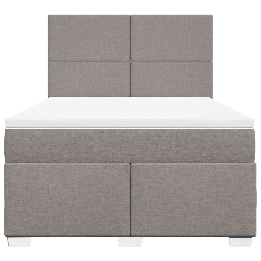 Boxspring met matras stof taupe 140x190 cm