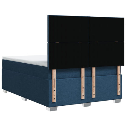 Boxspring met matras stof blauw 140x190 cm