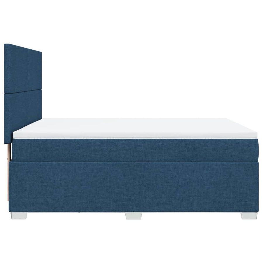Boxspring met matras stof blauw 140x190 cm