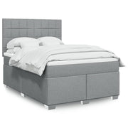 Boxspring met matras 140x190 cm lichtgrijs