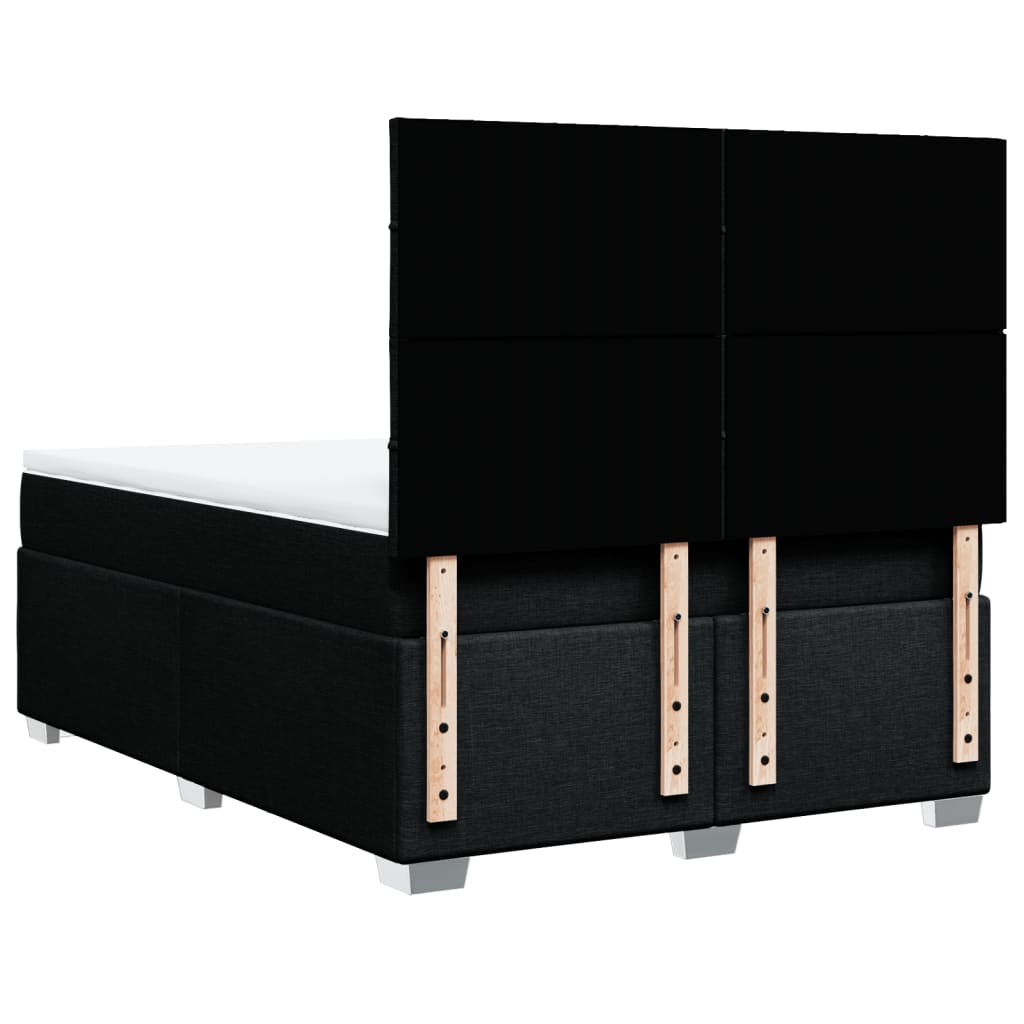 Boxspring met matras stof zwart 140x190 cm