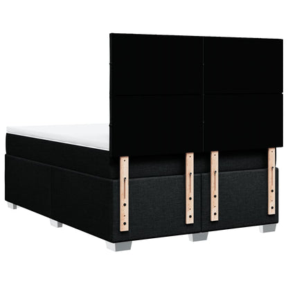 Boxspring met matras stof zwart 140x190 cm