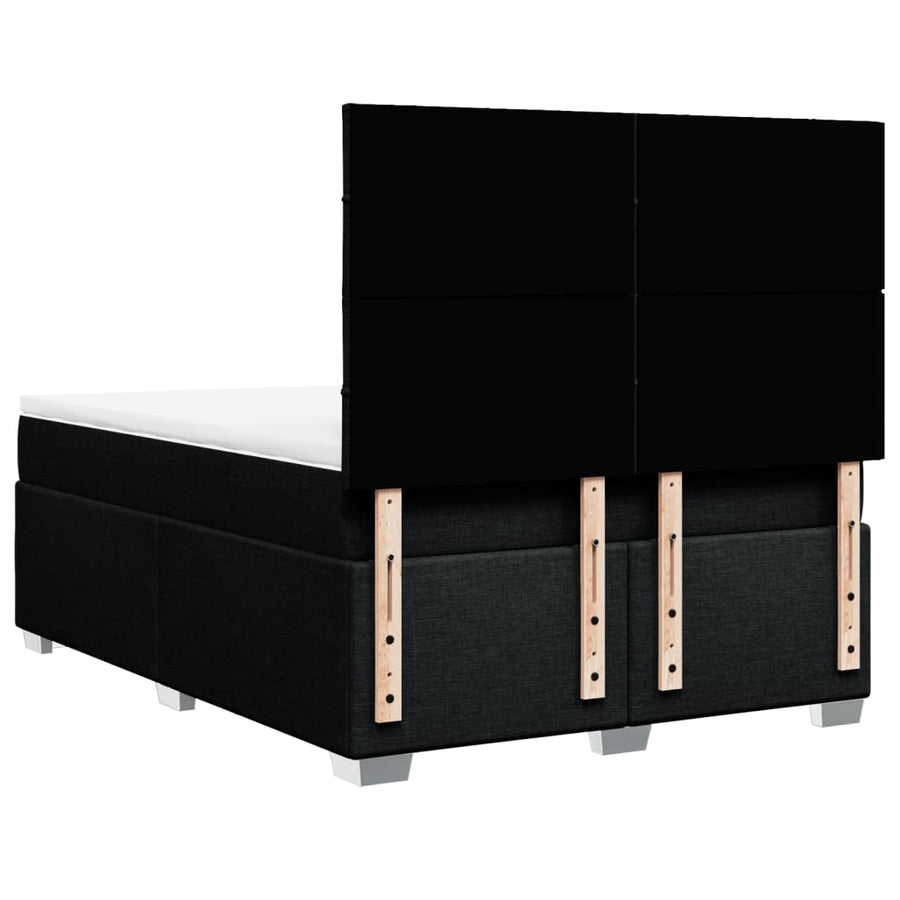 Boxspring met matras stof zwart 140x190 cm