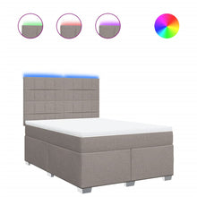 Boxspring met matras stof taupe 140x190 cm