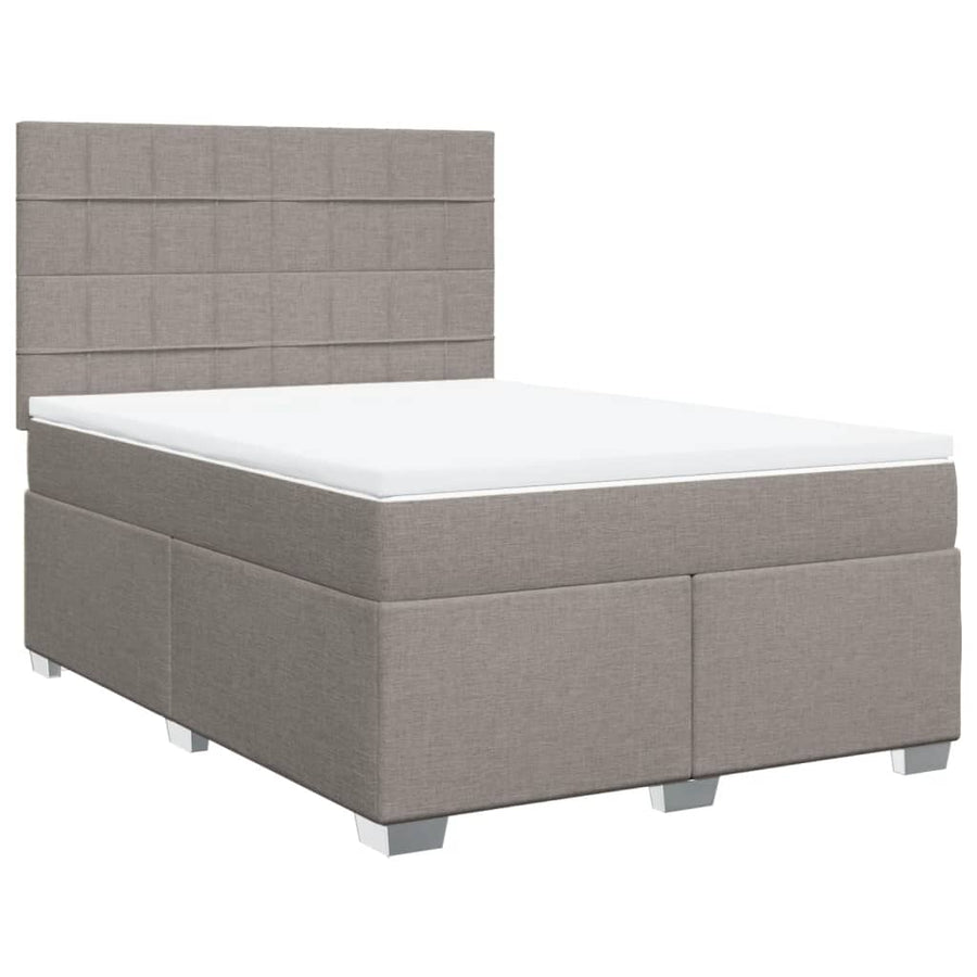 Boxspring met matras stof taupe 140x190 cm