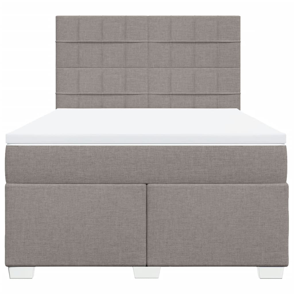 Boxspring met matras stof taupe 140x190 cm