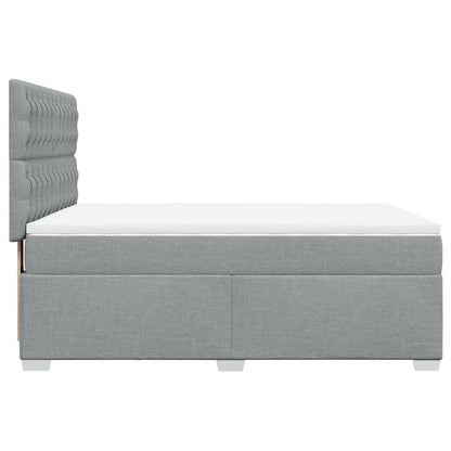 Boxspring met matras stof lichtgrijs 140x190 cm