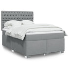 Box spring with mattress fabric light grey 140x190 cm