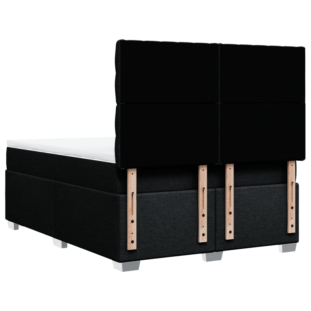 Boxspring met matras stof zwart 140x190 cm