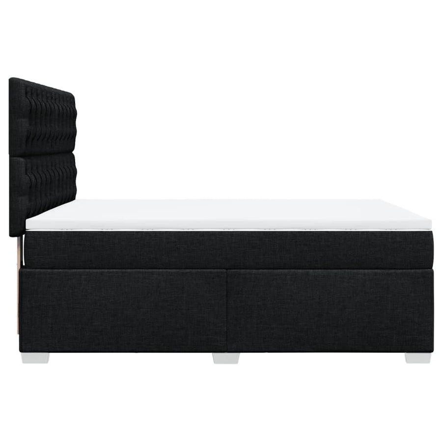 Boxspring met matras stof zwart 140x190 cm