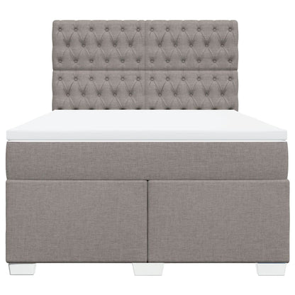 Boxspring met matras stof taupe 140x190 cm