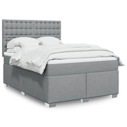 Boxspring met matras 140x190 cm lichtgrijs