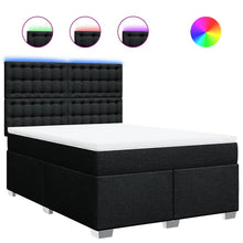 Boxspring met matras stof zwart 140x190 cm