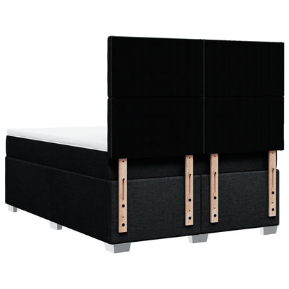 Boxspring met matras stof zwart 140x190 cm