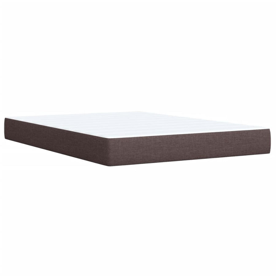 Boxspring met matras stof donkerbruin 140x190 cm