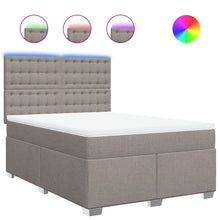 Boxspring met matras stof taupe 140x190 cm