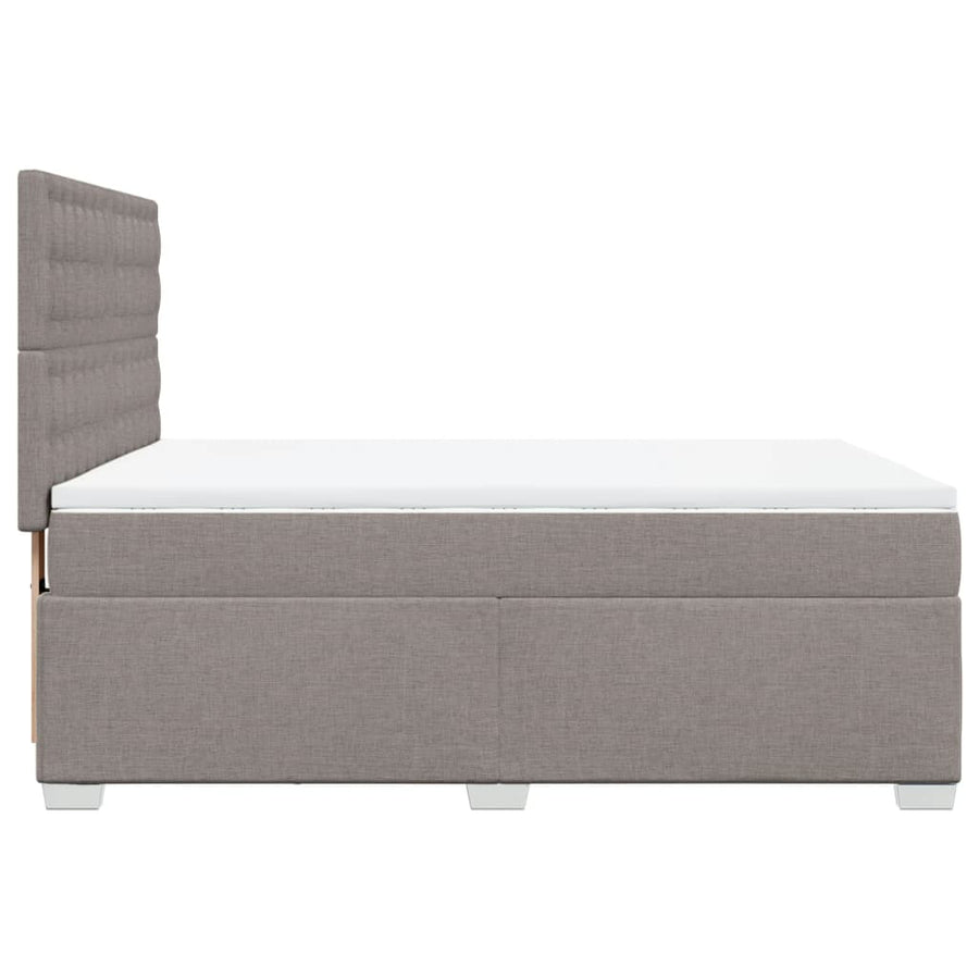 Boxspring met matras stof taupe 140x190 cm