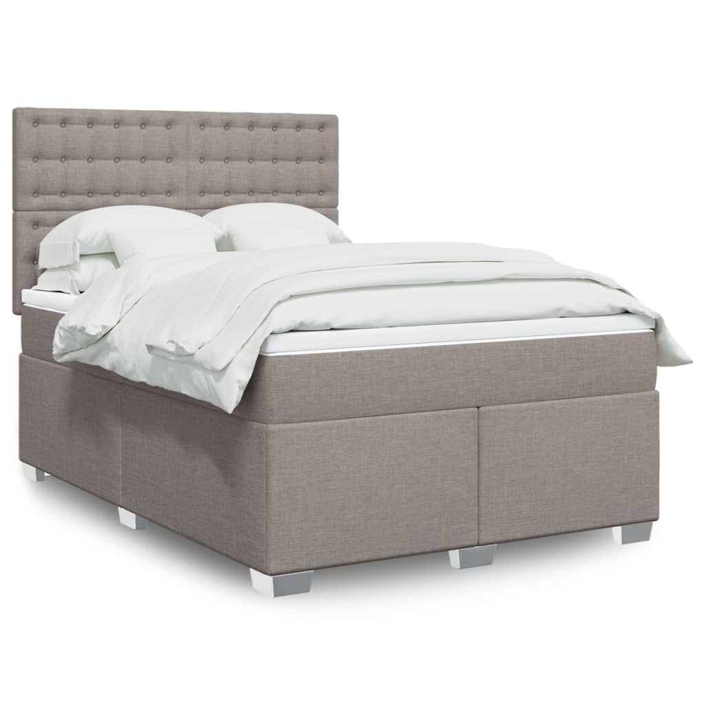 Boxspring met matras stof taupe 140x190 cm