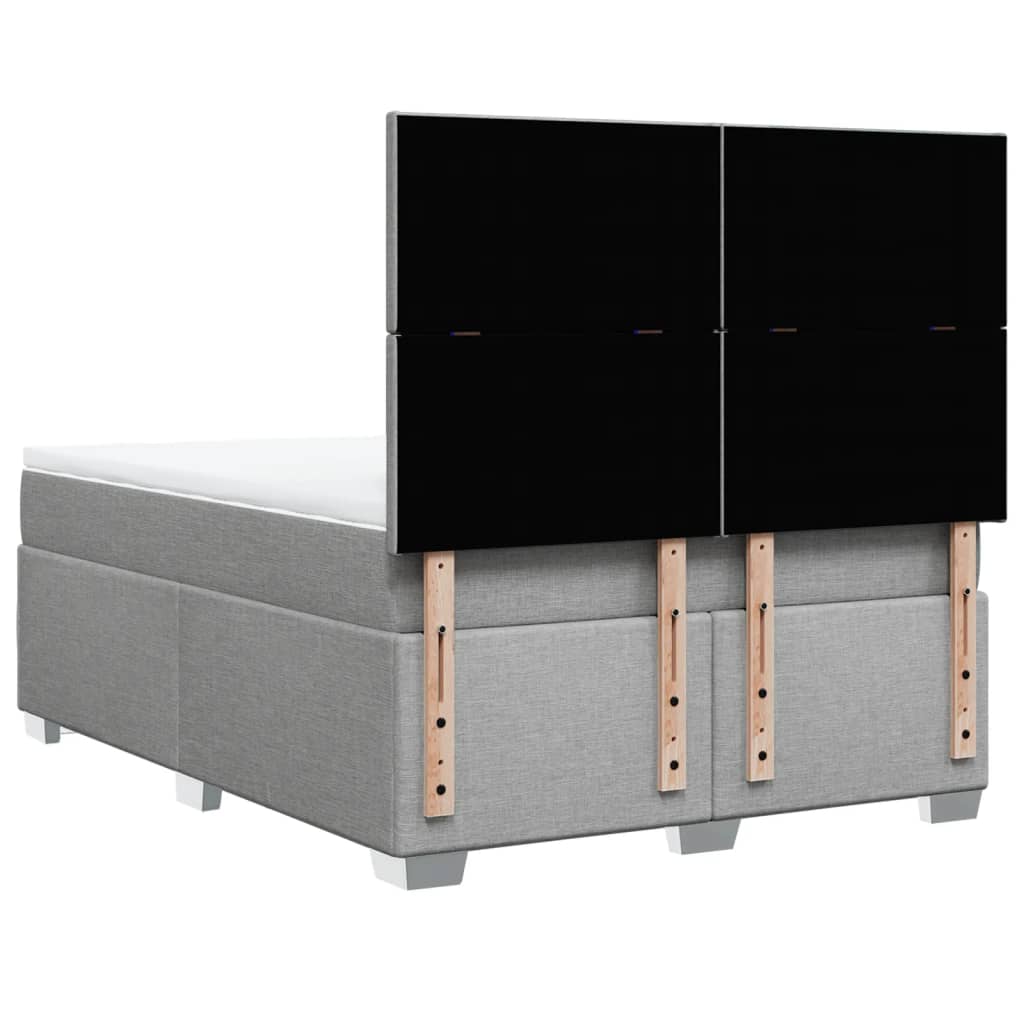 Boxspring met matras stof lichtgrijs 140x200 cm