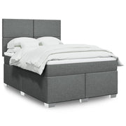 Boxspring met matras 140x200 cm donkergrijs