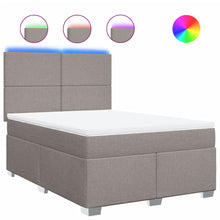 Boxspring met matras stof taupe 140x200 cm