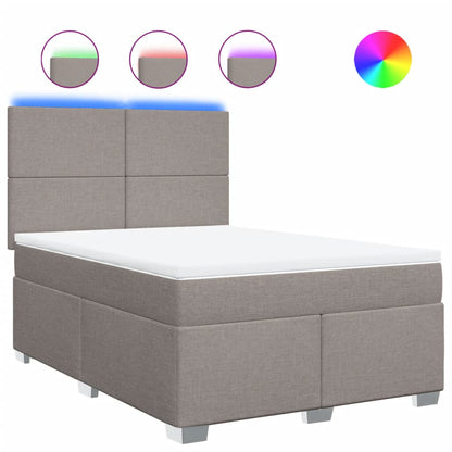 Boxspring met matras stof taupe 140x200 cm