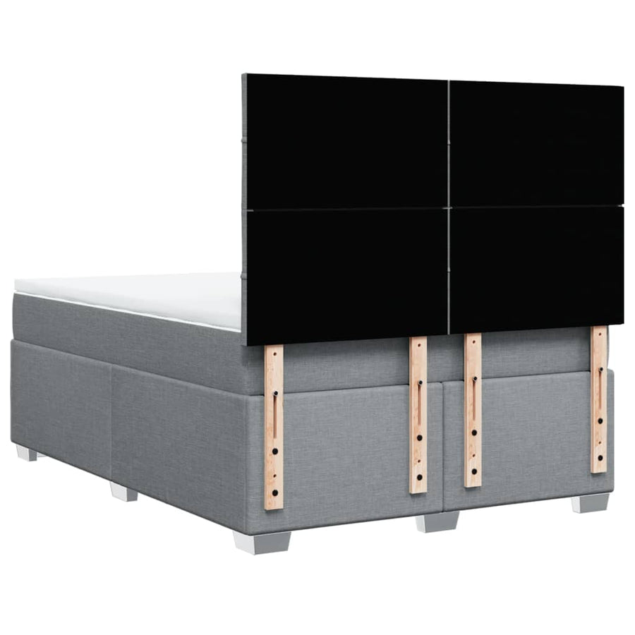 Boxspring met matras stof lichtgrijs 140x200 cm