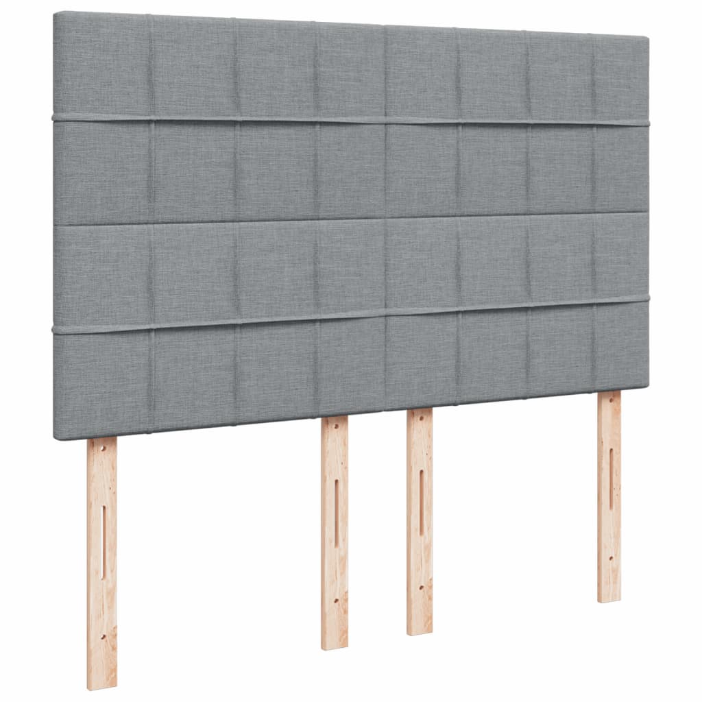 Boxspring met matras stof lichtgrijs 140x200 cm
