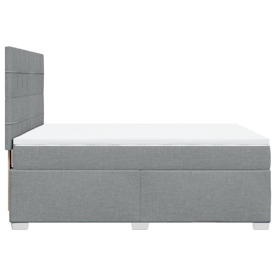 Boxspring met matras stof lichtgrijs 140x200 cm