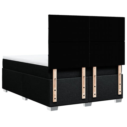 Boxspring met matras stof zwart 140x200 cm