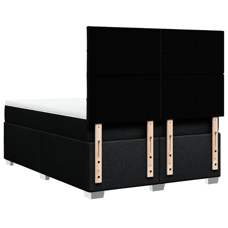 Boxspring met matras stof zwart 140x200 cm