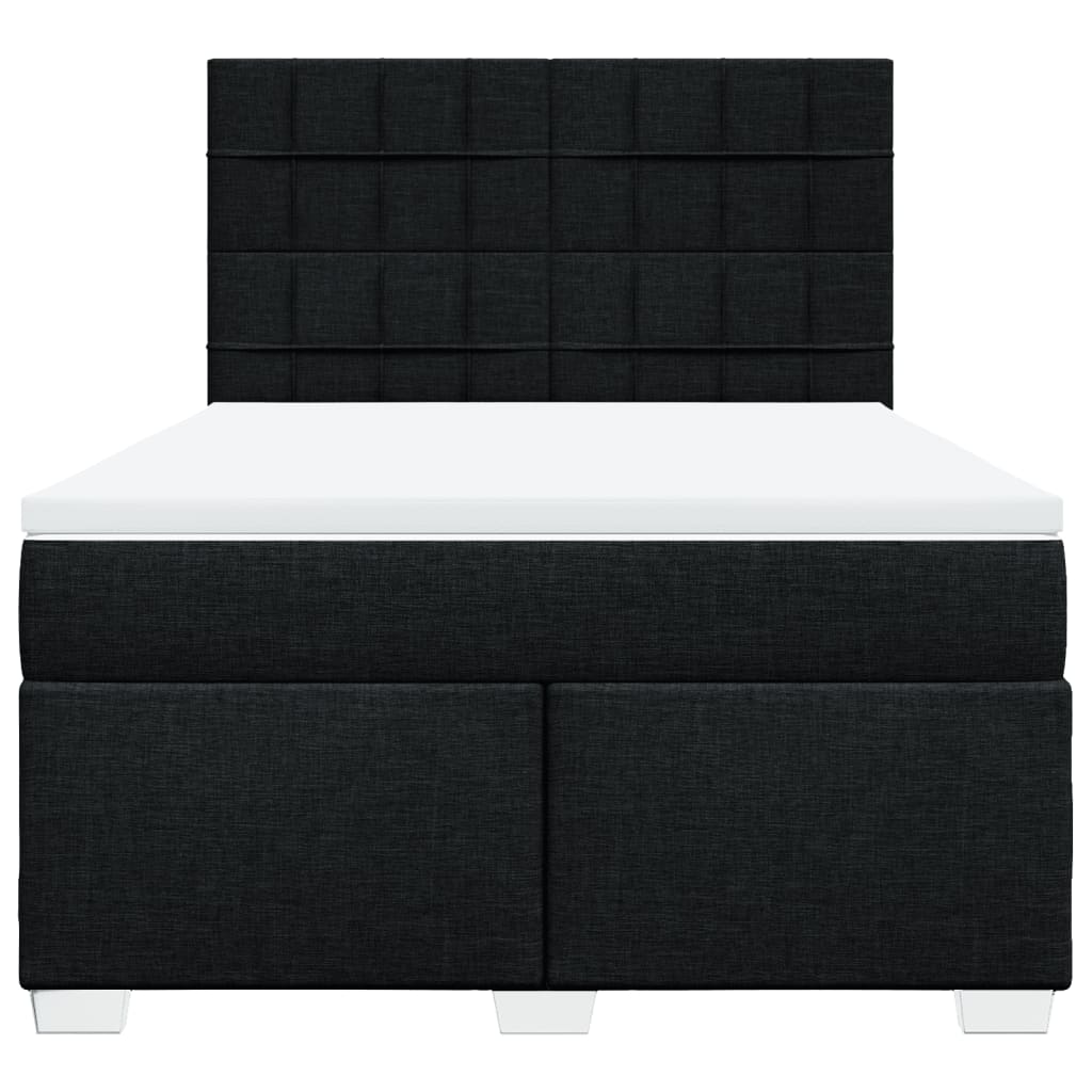 Boxspring met matras stof zwart 140x200 cm