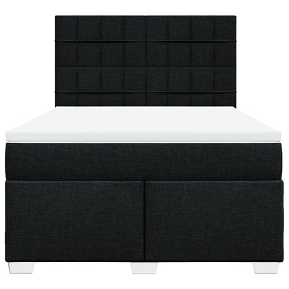 Boxspring met matras stof zwart 140x200 cm