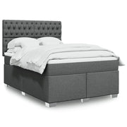 Boxspring met matras 140x200 cm donkergrijs