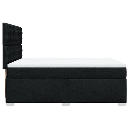 Boxspring met matras stof zwart 140x200 cm