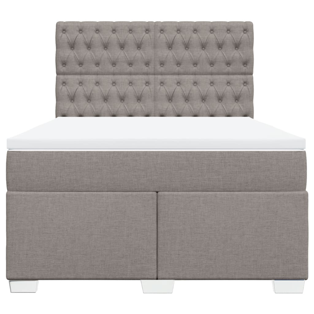 Boxspring met matras stof taupe 140x200 cm