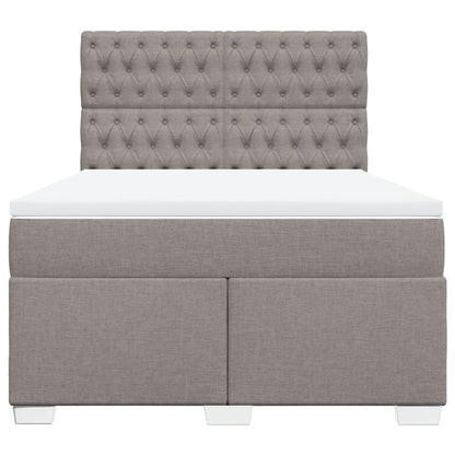 Boxspring met matras stof taupe 140x200 cm