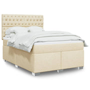 Boxspring met matras 140x200 cm crèmekleurig