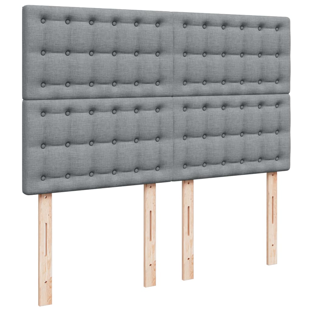 Boxspring met matras stof lichtgrijs 140x200 cm