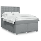 Box spring with light grey fabric mattress 140x200 cm