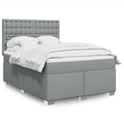 Boxspring met matras 140x200 cm lichtgrijs