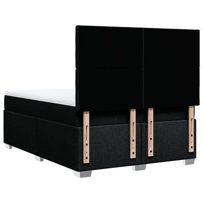 Boxspring met matras stof zwart 140x200 cm