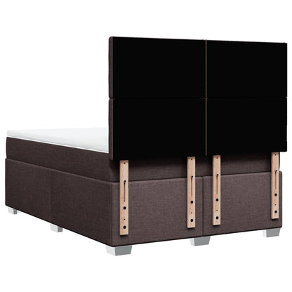 Boxspring met matras stof donkerbruin 140x200 cm