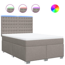 Boxspring met matras stof taupe 140x200 cm