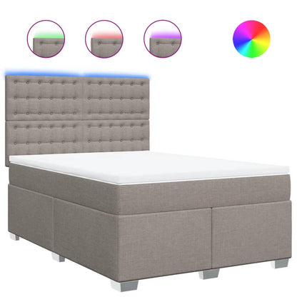 Boxspring met matras stof taupe 140x200 cm